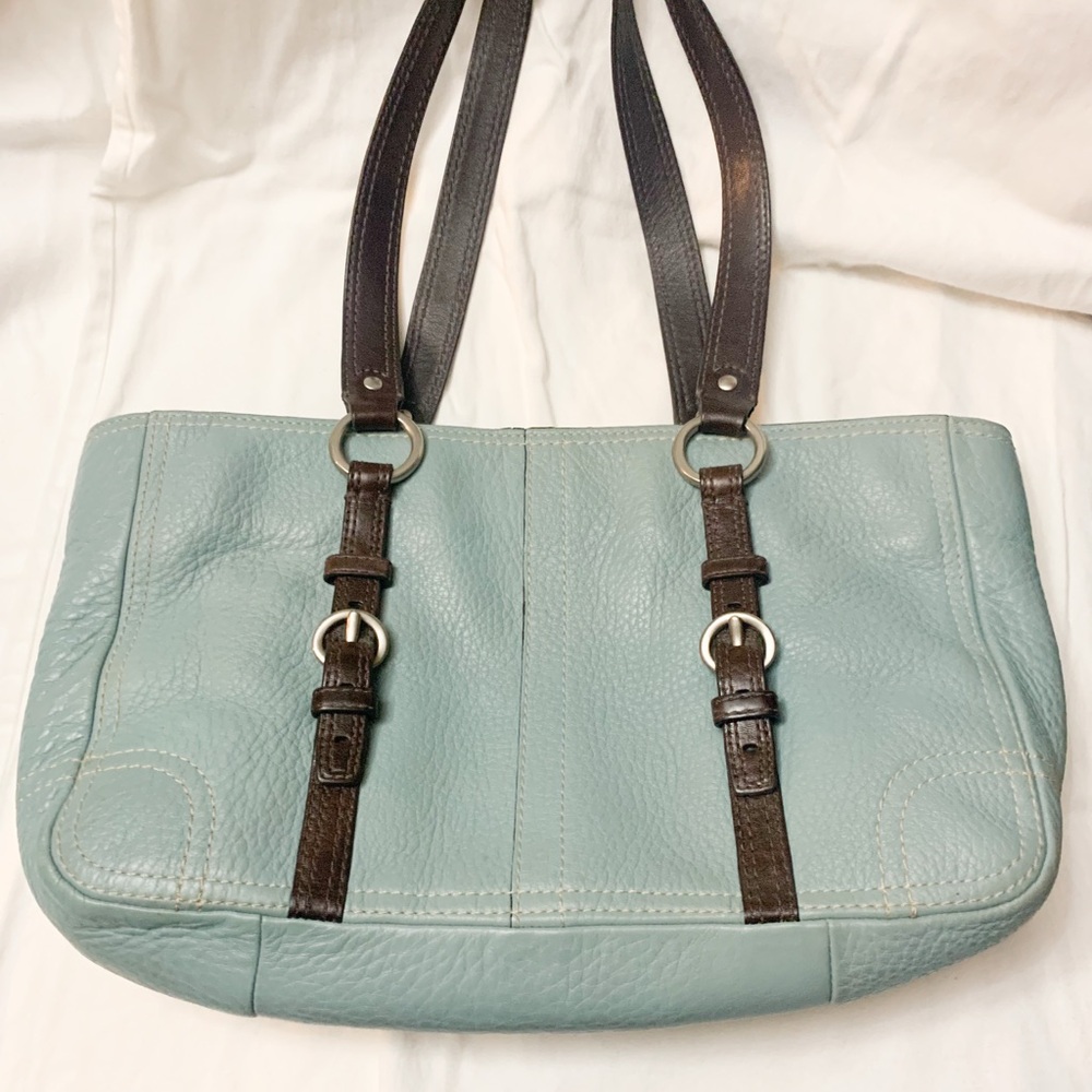 Coach Chelsea Shoulder Bag Leather
F10887 Powder Blue Pebbled Tote
Buckle Y2K